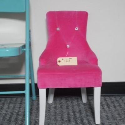Lot 163 - Young Girls Hot Pink Upholstered Chair with Rhinestone Accents