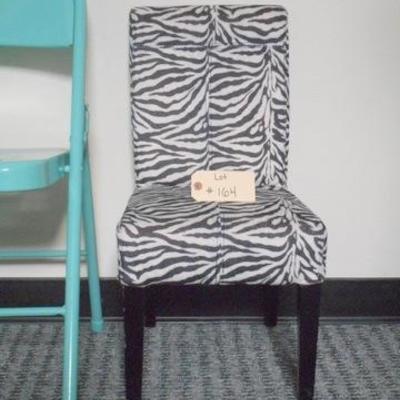 Lot 164 - Zebra Pattern Upholstered Youth Childs Chair 