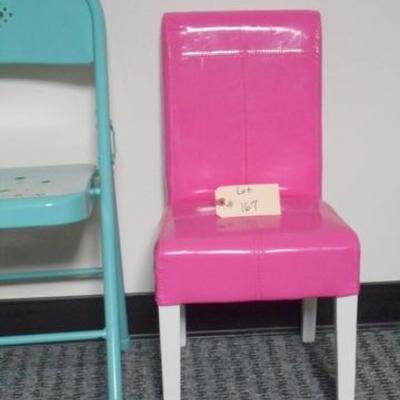 Lot 167 - Childs Hot Pink Patent Leather Chair 