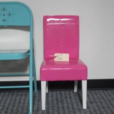 Lot 168 - Childs Hot Pink Patent Leather Chair 