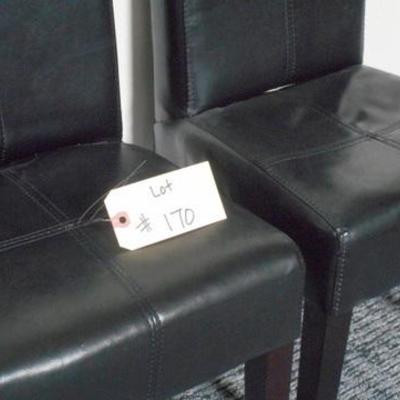 Lot 170 - 2 Black Patent Leather Childrens Youth Chairs