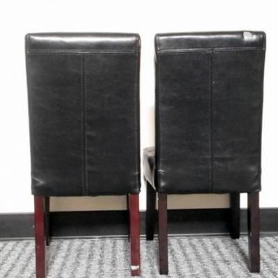 Lot 170 - 2 Black Patent Leather Childrens Youth Chairs