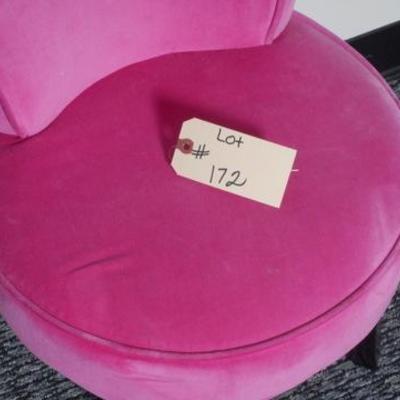 Lot 172 - Hot Pink Plush Young Girls Chair with Rhinestone Accents