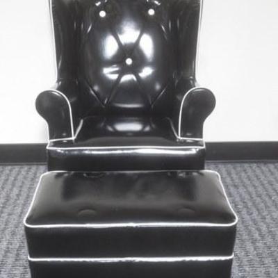 Lot 174 - Youth Sized Chair with White Piping + Footrest