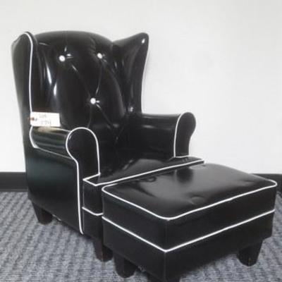 Lot 174 - Youth Sized Chair with White Piping + Footrest