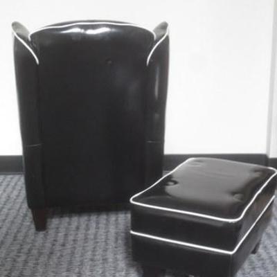 Lot 174 - Youth Sized Chair with White Piping + Footrest