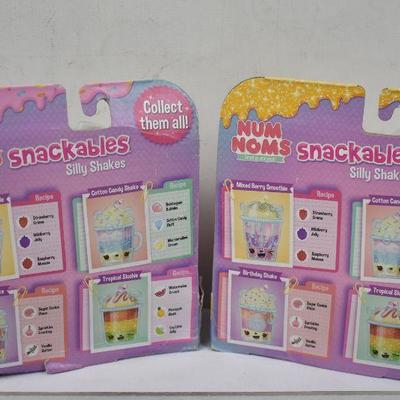 Qty 2 Num Noms Snackables Silly Shakes: Birthday & Tropical, $23 Retail - New