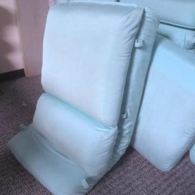 Lot 179 - Grouping of Turquoise Lawn Chair Patio Cushions
