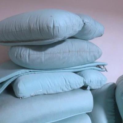 Lot 179 - Grouping of Turquoise Lawn Chair Patio Cushions