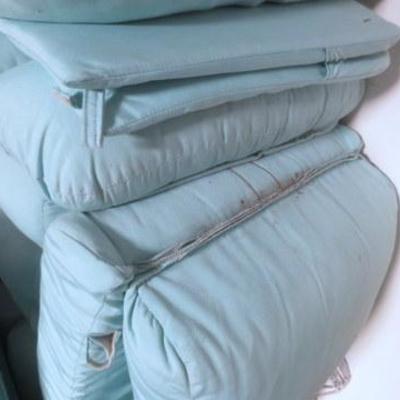 Lot 179 - Grouping of Turquoise Lawn Chair Patio Cushions