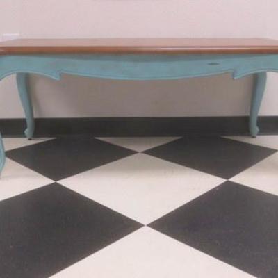 Lot 181 - Low Profile Turquoise Wooden Table