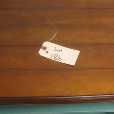 Lot 186 - Turquoise Credenza With Natural Wood Top 