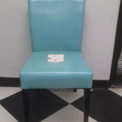 Lot 187 - Turquoise Leather Chair 