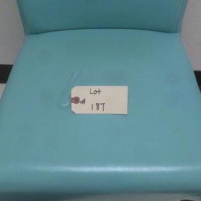 Lot 187 - Turquoise Leather Chair 