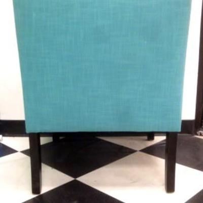 Lot 189 - Upholstered Turquoise Tuffed Chair with Nail Head Trim