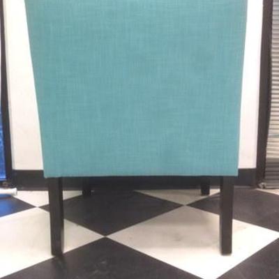 Lot 190 - Upholstered Turquoise Tuffed Chair with Nail Head Trim