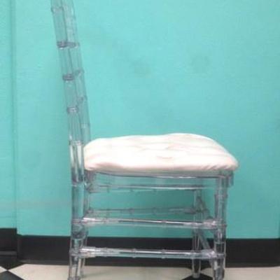 Lot 191 - Acrylic Chair with White Leather Seat