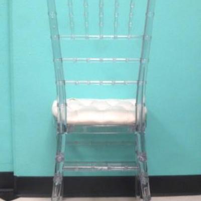 Lot 191 - Acrylic Chair with White Leather Seat