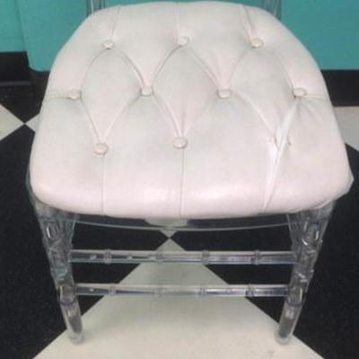 Lot 191 - Acrylic Chair with White Leather Seat