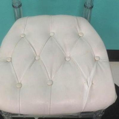 Lot 191 - Acrylic Chair with White Leather Seat