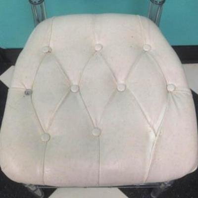 Lot 192 - Acrylic Chair with White Leather Seat