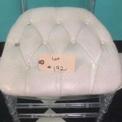 Lot 192 - Acrylic Chair with White Leather Seat
