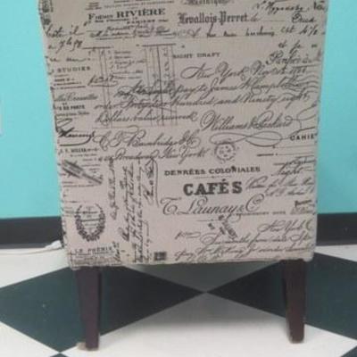 Lot 194 - Upholstered Chair with Paris Word Cluster Pattern