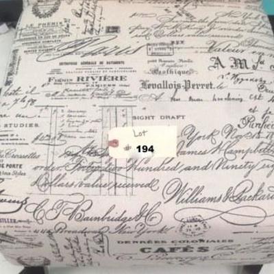 Lot 194 - Upholstered Chair with Paris Word Cluster Pattern