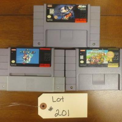 Lot 201- Trio of Super Nintendo Game Cartridges