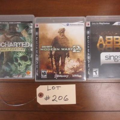 Lot 206 - Three Piece Sony PS3 Game Lot 