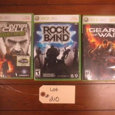 Lot 210 - Three Piece Lot of Xbox 360 Games