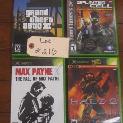 Lot 216 - Four Piece Game lot for Xbox Systems