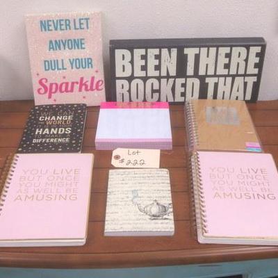 Lot 222 - Mixed lot of Young Girl Journals and Wall Art Signs