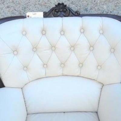 Lot 702 - Gorgeous White Leather Armchair