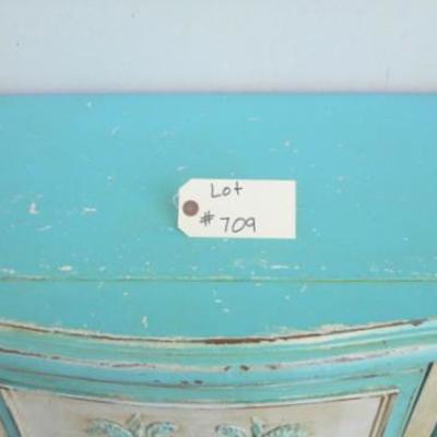 Lot 709 - 9 Drawer Shabby Chic Painted Turquoise Dresser 