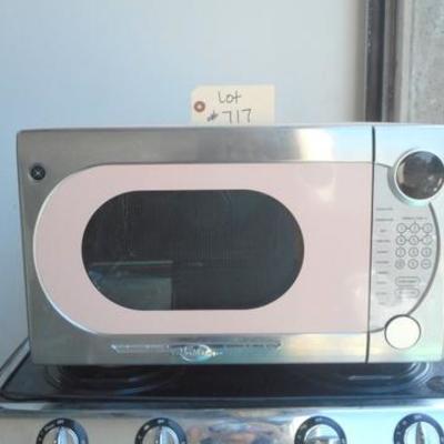 Lot 717 - Retro Looking Pink Microwave