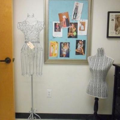 Lot 504 - 2 Mannequins & 1 Large Silver Framed Bulletin Board