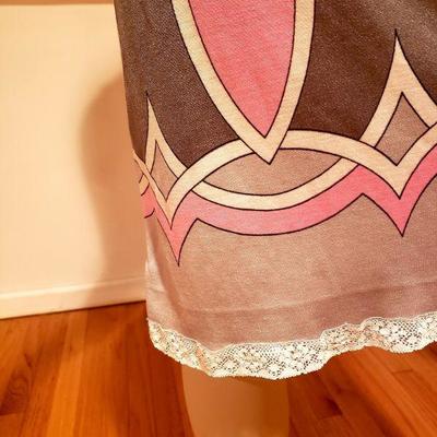 Paganne 1960's signed sleeveless pink/grey dress