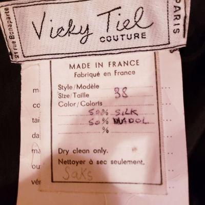 Vtg Vicky Tiel Paris Couture silk dress Swarovski crystals Saks 5th Avenue