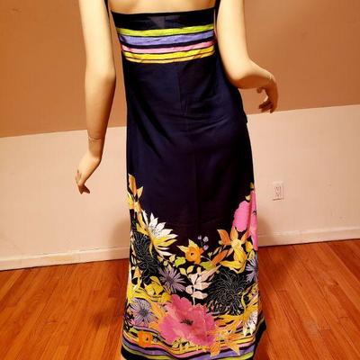 Trina Turk Pareo Collection Floral crepe Rainbow design Tassels