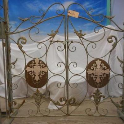 Lot 500 - Awesome Large Vintage Metal Gate Entrance w/ Side Columns