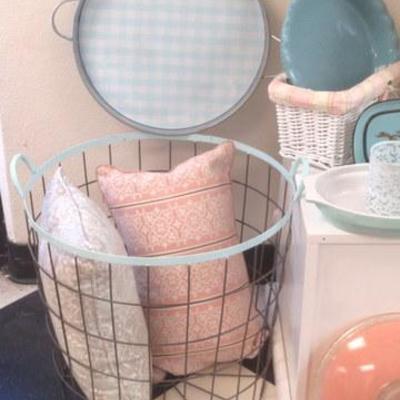 Lot 232 - Alot of Great Pink & Blue Pastel + Shabby Chic Lot of Items