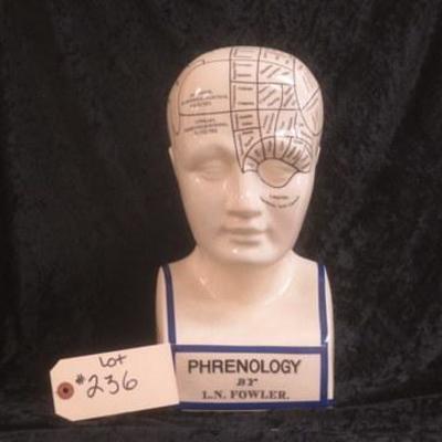 Lot 236 - Phrenology by L.N. Fowler Glass Head Statue