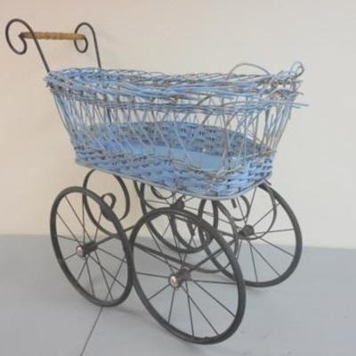 Lot 241 - Antique Baby Doll Buggy Stroller Carriage