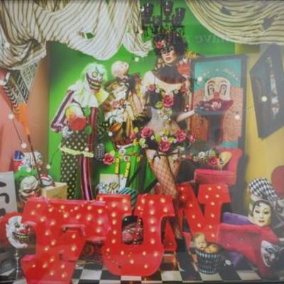 Lot 244 - Unique Oddball Lot Burlesque Photo + Cast Iron Clown