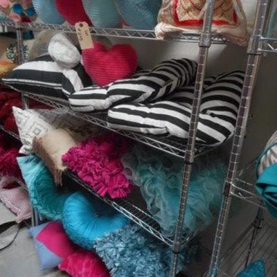 Lot 248 - Small Lot of Pillows and Small Black + White Rug