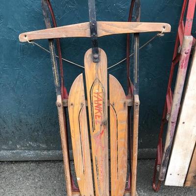 #3 - Collection of Antique Wooden Snow Sleds