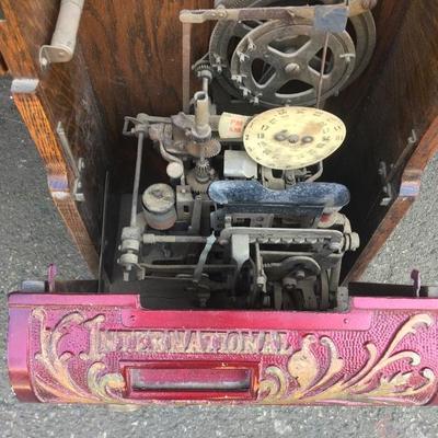 #99 - Antique International Time Recording Co. Mechanical Wood Clock