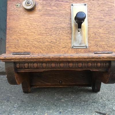 #99 - Antique International Time Recording Co. Mechanical Wood Clock