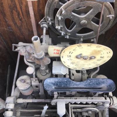 #99 - Antique International Time Recording Co. Mechanical Wood Clock